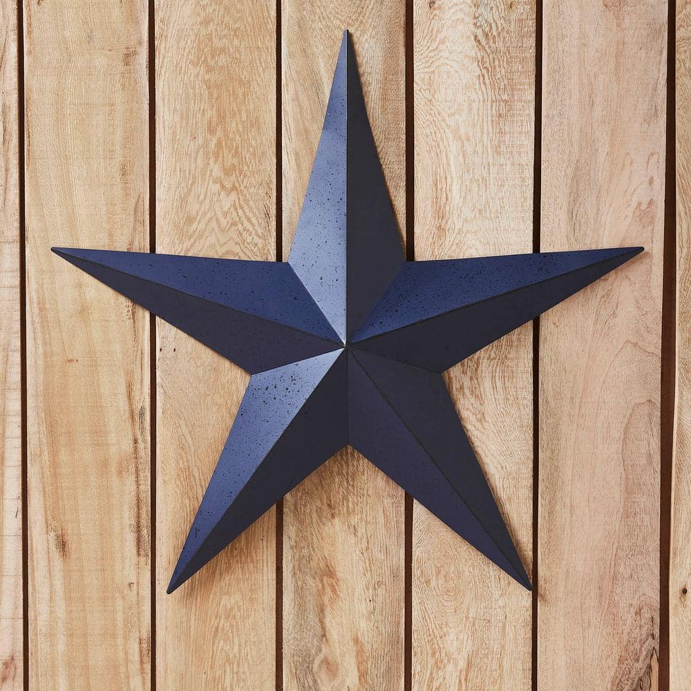 Mayflower Market Patriotic Navy 24 in. Faceted Metal Star Wall Hanger - Hercitys