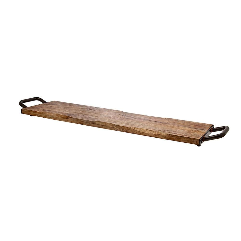 Wood Tray 25 in. with Metal Handle - Hercitys