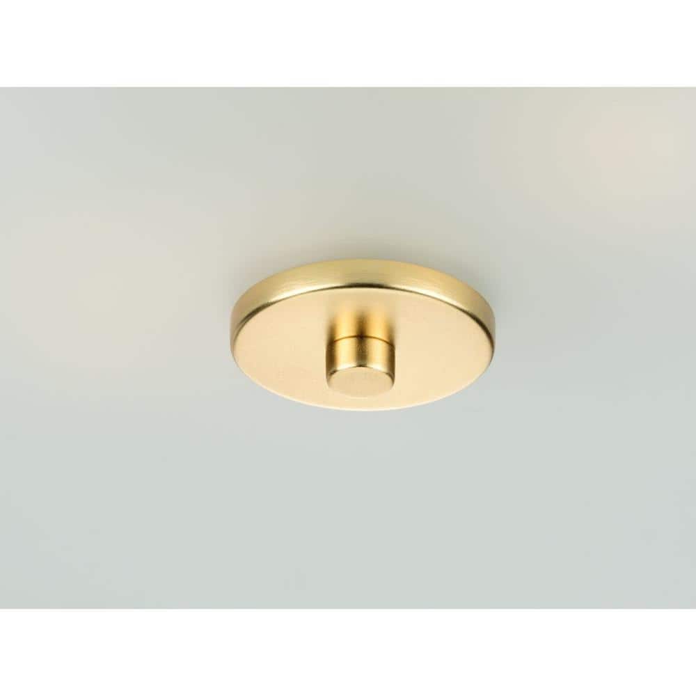 Inspire Collection 2-Light Satin Brass Summer Linen Shade Transitional Kitchen Ceiling Light Drum Flush Mount - Hercitys