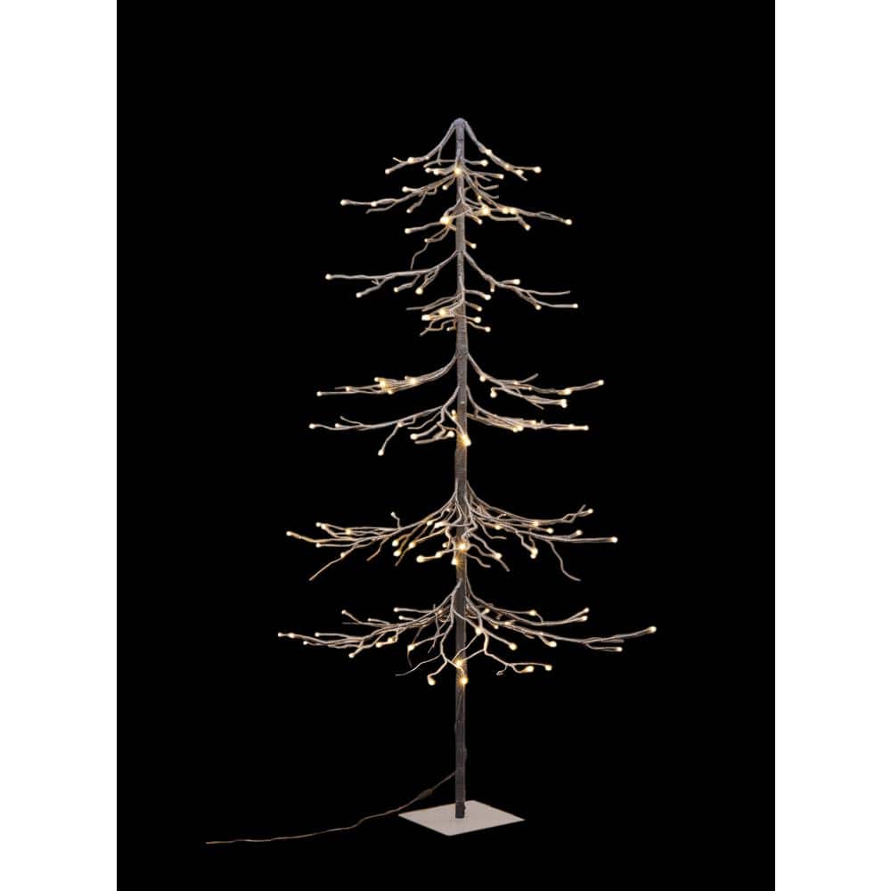 6 ft. Pre-Lit LED Fir Snow Tree with 144 Warm White Lights - Hercitys