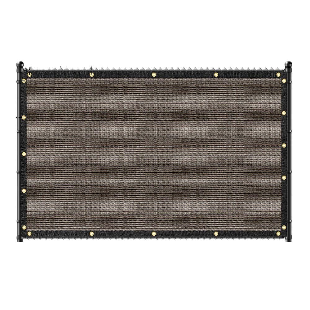 60 in. Plastic Brown HDPE Privacy Fence Screen 170 GSM Heavy Duty Windscreen Garden Fence - Hercitys