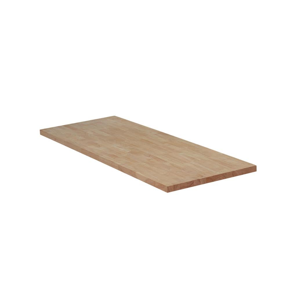 6 ft. L x 25 in. D Unfinished Hevea Solid Wood Butcher Block Countertop With Square Edge - Hercitys