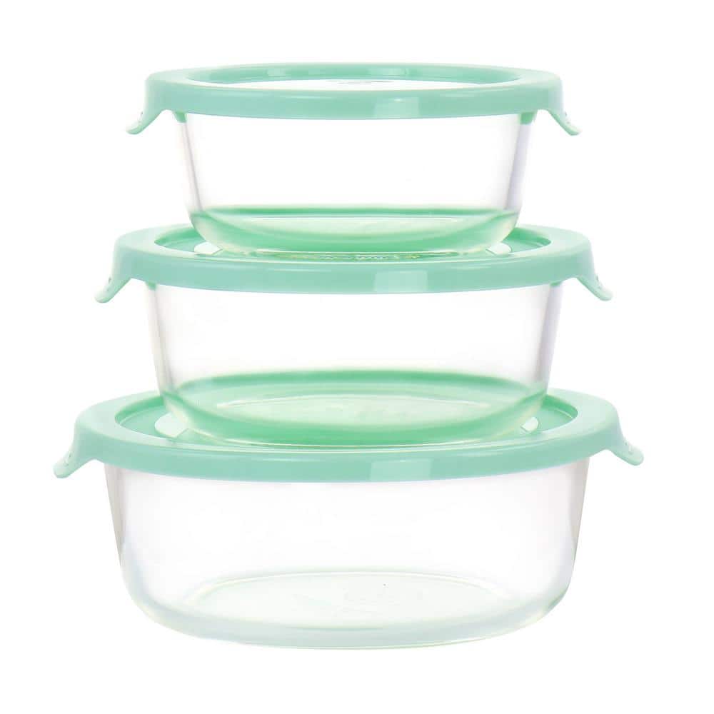 Martha Stewart 6 Piece Assorted Glass Storage Container and Lid Set  in Mint - Hercitys
