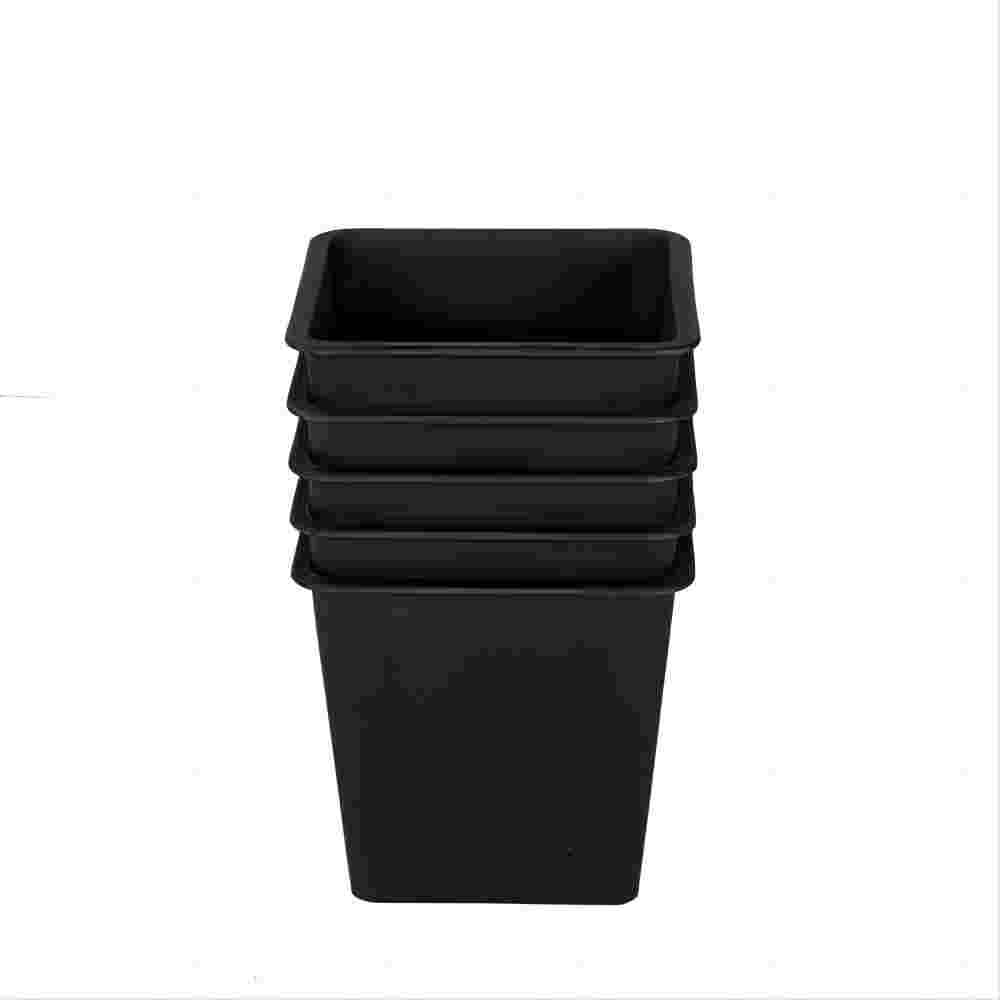 6.3 in. Square 1.3 qts. Nursery Plant Pot in. L x 6.3 in. W x 6.3 in. H Garden Plastic Individual Pots (5-Pack) - Hercitys