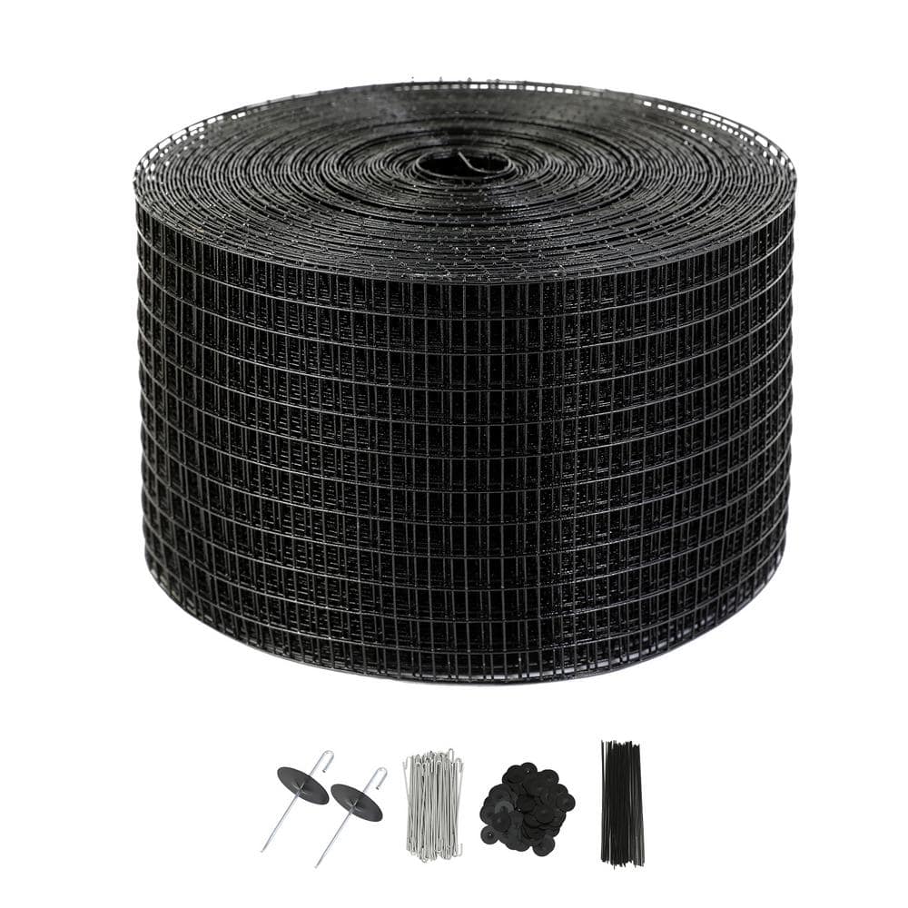 8 in. x 100 ft. Solar Panel Bird Guard Critter Roll Kit with 100-Aluminum Fasteners Steel Garden Fence - Hercitys