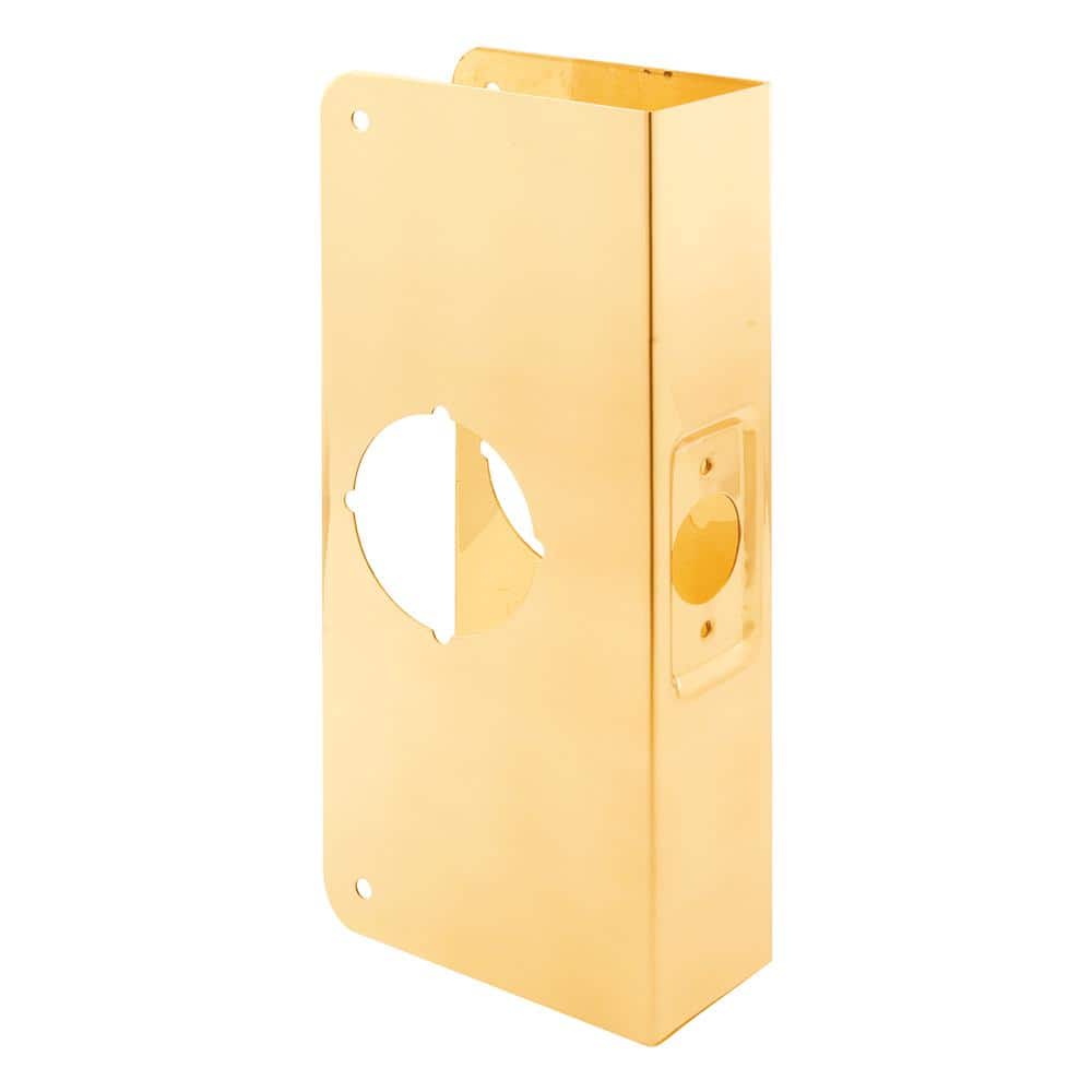 Lock and Door Reinforcer, 2-1/8 in. x 2-3/8 in. x 1-3/4 in., Brass - Hercitys