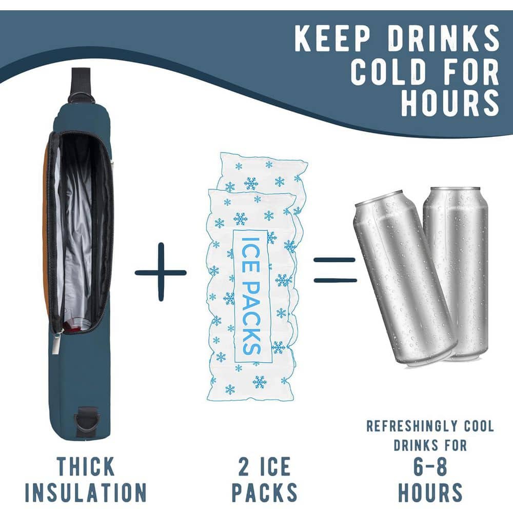 6 qt. Capacity Soft-Sided Insulated Cooler Bag with Ice Packs Grey Camo Holds Cans Wine Bottles Golf Bag Sleeve - Hercitys