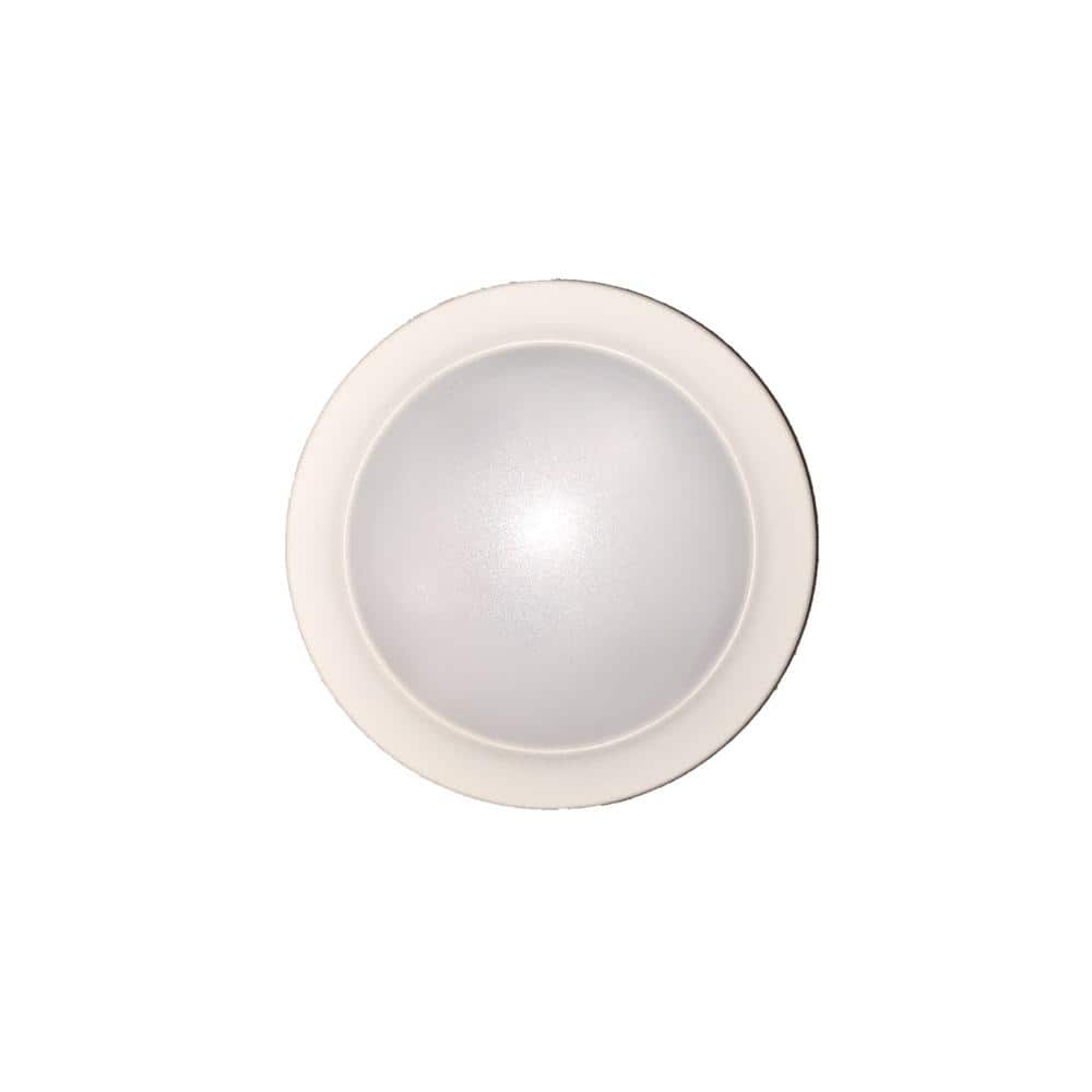 Round Disk Light Length 6 in. White Round Fixture 3000K Warm White New Construction Recessed Integrated Led Trim Kit - Hercitys