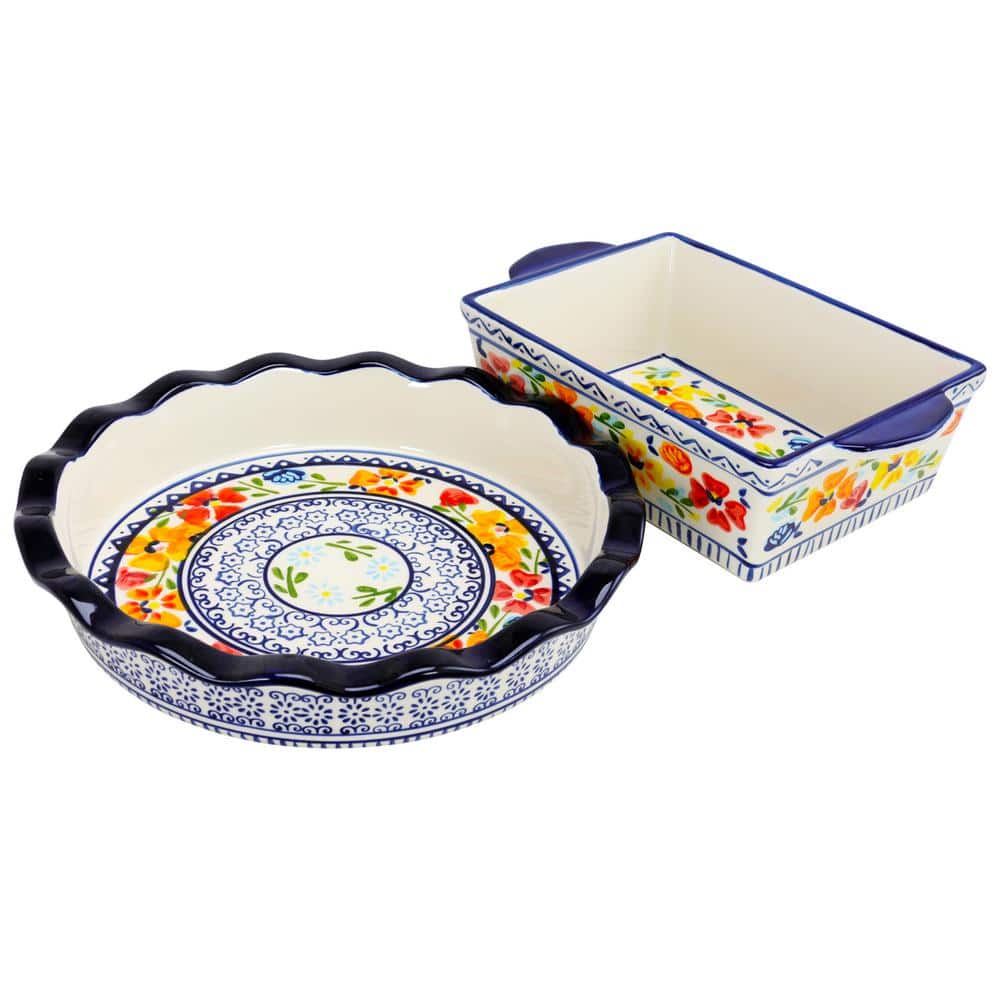 Luxembourg 2-Piece 10.5 in. Pie Dish and 10 in. Bakeware Set In Stoneware - Hercitys