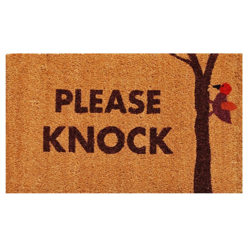 Please Knock Door Mat 17 in. x 29 in. - Hercitys