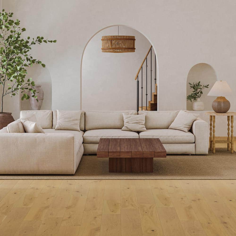 Newport French Oak Beach 0.12 in. T x 7.5 in. W Click-Lock Wire Brushed Engineered Hardwood Flooring (23.31 sq. ft./ctn) - Hercitys