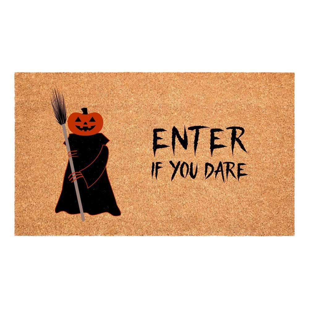 Scary Pumpkin Enter If You Dare 24 in. x 36 in. Multicolored Indoor/Outdoor Doormat - Hercitys
