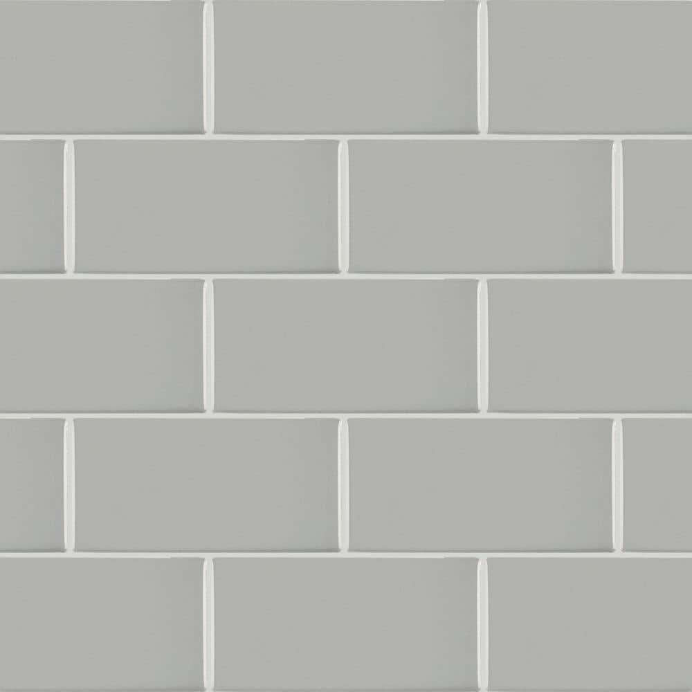 Restore Ash Gray 3 in. x 6 in. Glazed Ceramic Wall Tile (12.5 sq. ft./case) - Hercitys