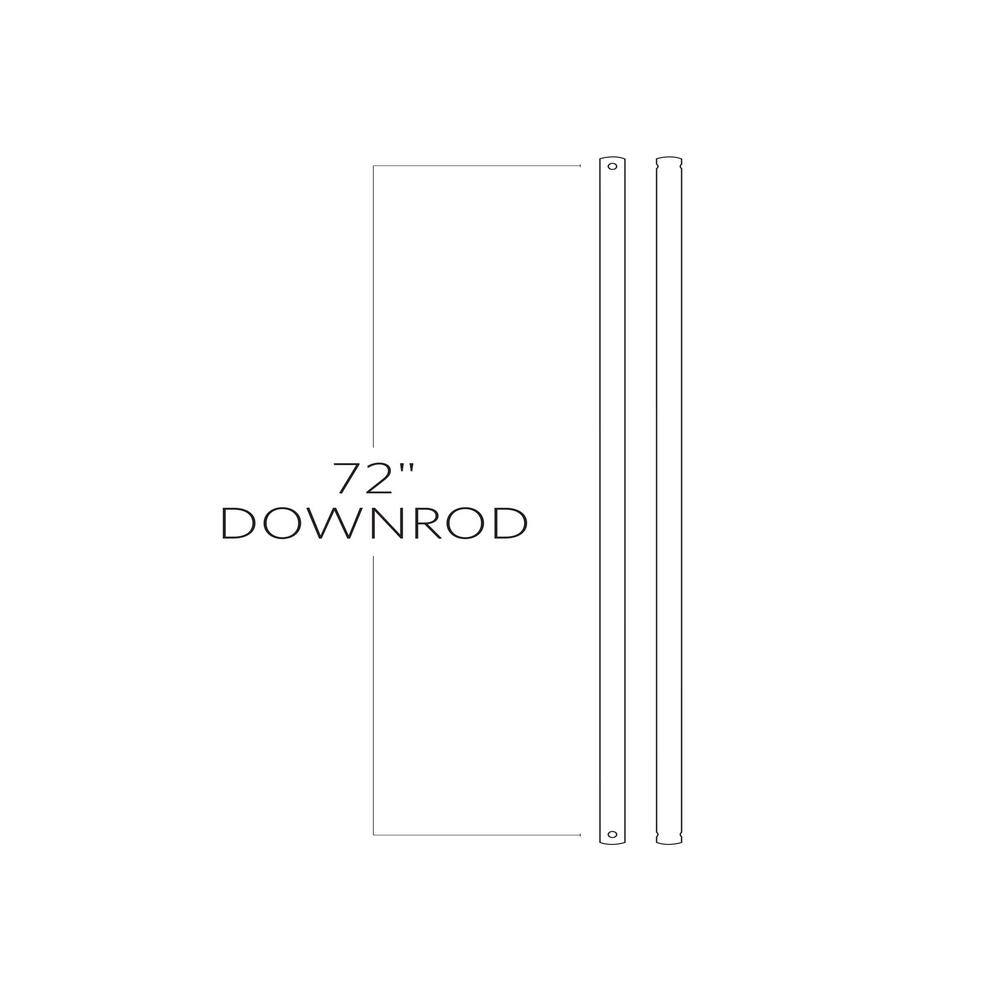 72 in. Antique Iron Extension Downrod, 3/4 in. Inside Diameter for Arezzo, Cupra, Giarre or Volta Ceiling Fan Model Only - Hercitys