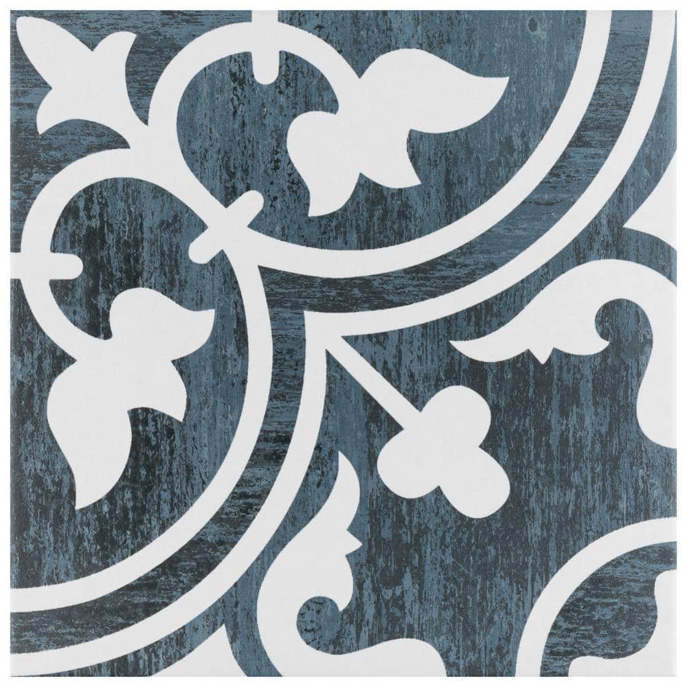 Cassis Arte Black Night 9-3/4 in. x 9-3/4 in. Porcelain Floor and Wall Tile (10.88 sq. ft./Case) - Hercitys