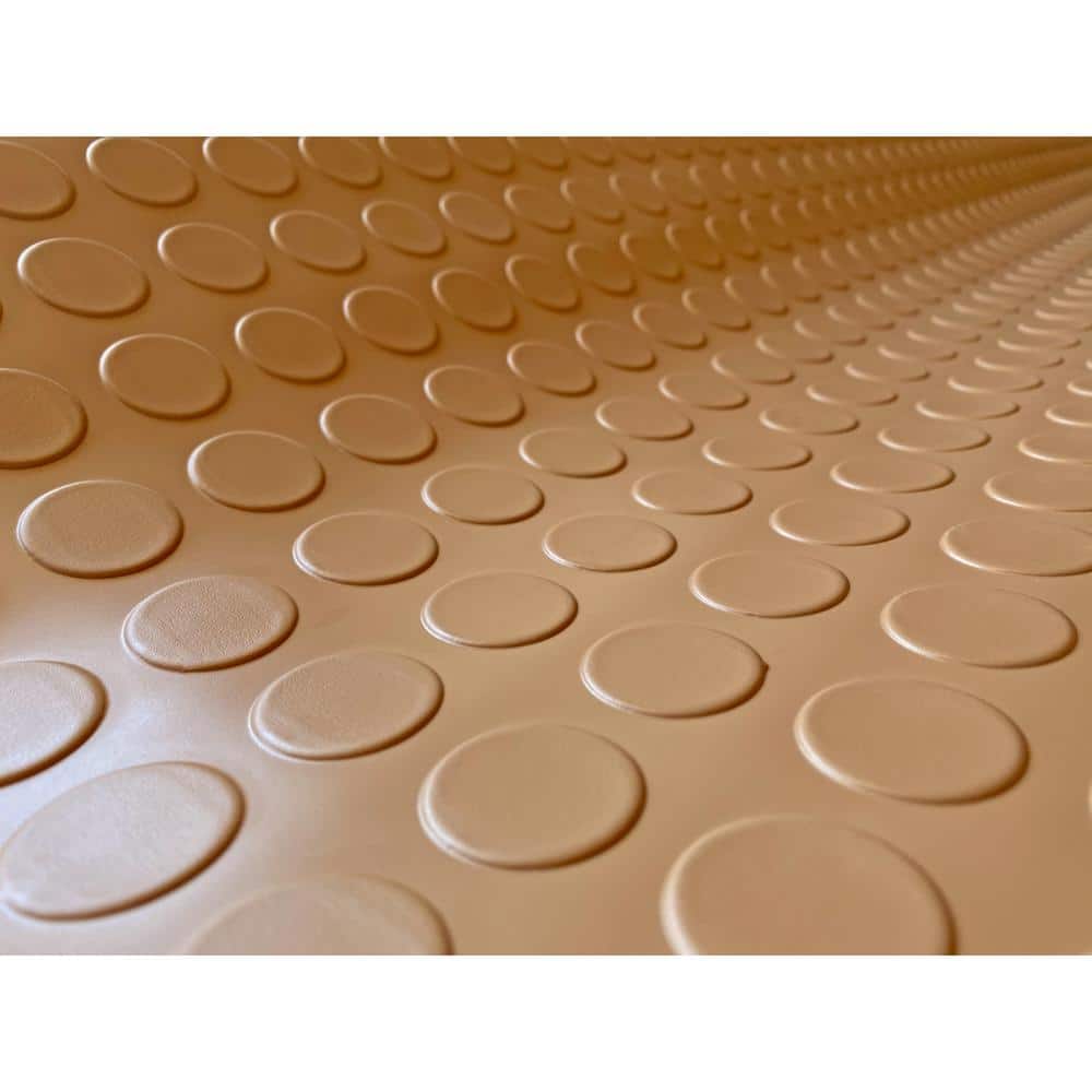 Coin 5 ft. x 10 ft. Sandstone Commercial Grade Vinyl Garage Flooring Cover and Protector - Hercitys
