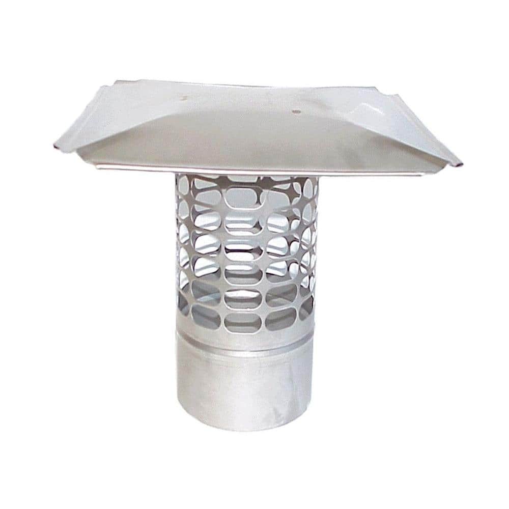 Slip-In 6-1/2 in. Round Fixed Stainless Steel Chimney Cap - Hercitys