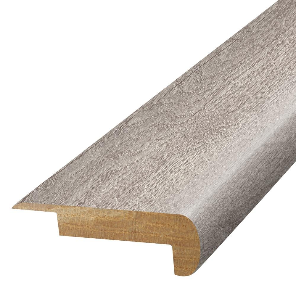 Silver  0.75 in. T x 2.37 in. W x 78.7 in. L Textured Wood Look Laminate Moulding/Trim Stair Nose Molding - Hercitys