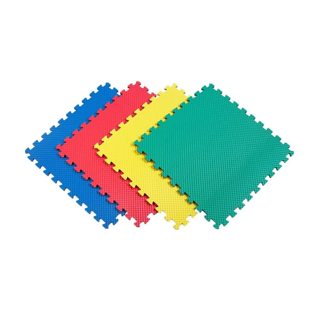 Multicolor 24 in. x 24 in. EVA Foam Solid Color Multi-Purpose Interlocking Tile (28-Tile) - Hercitys