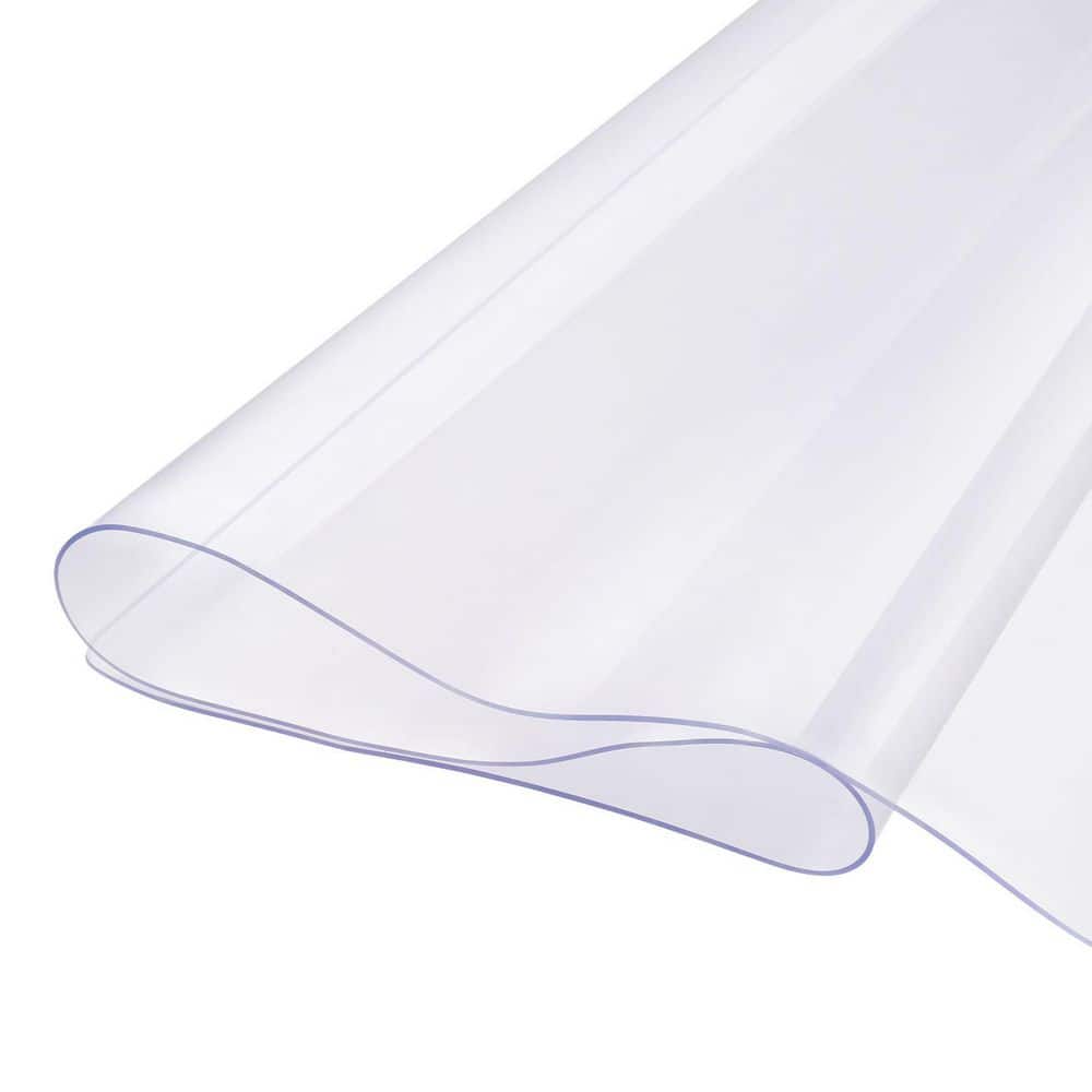 Plastic Table Cover, 40 x 80 in. 2.0 mm Thick Clear Table Protector, Rectangle PVC Desk Mat, Waterproof & Easy Cleaning - Hercitys
