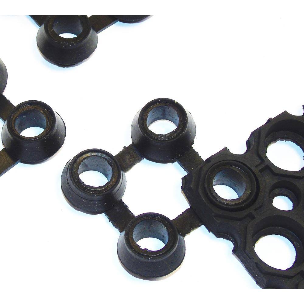 Doortex Black 4 in. x 4 in. Pack of 10 Rubber Square Outdoor Octomat Connectors for Doortex All-Weather Octomats - Hercitys