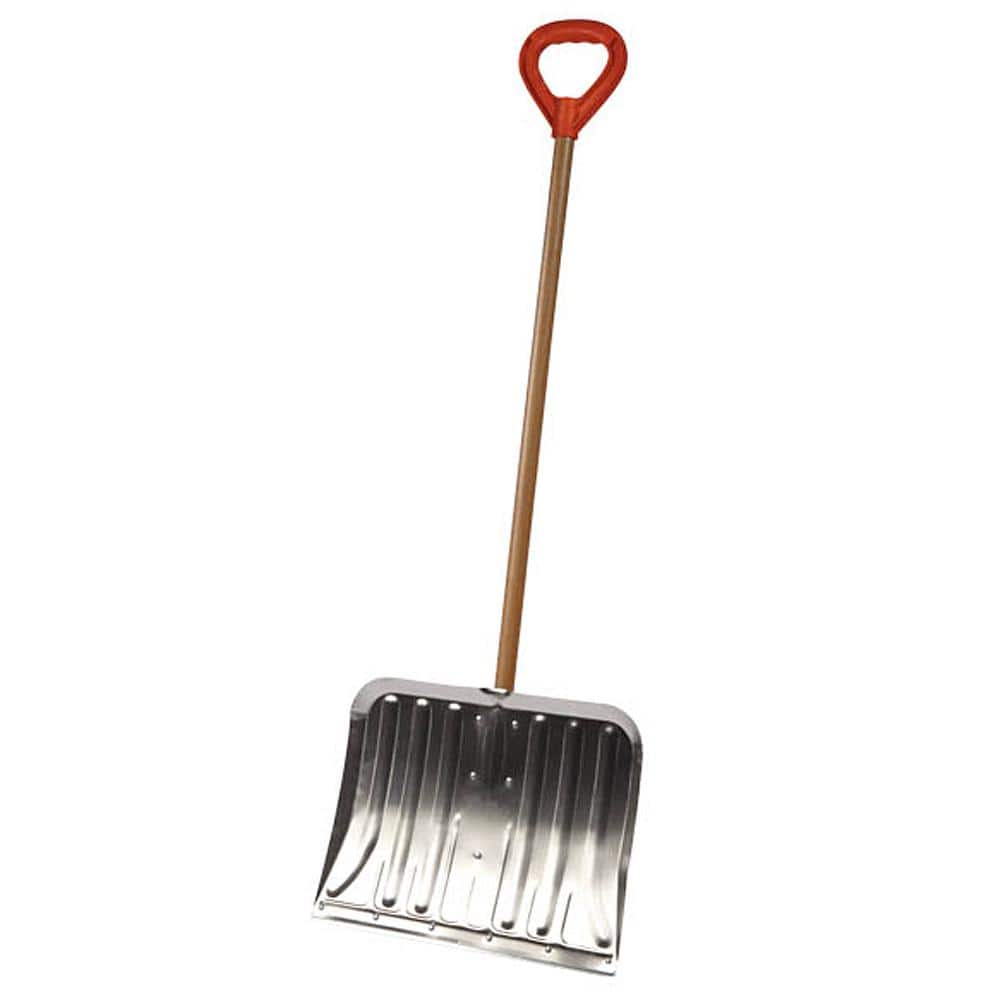 Bigfoot 48 in. Aluminum Blade Snow Shovel with Non-Stick Coating and Wooden Handle - Hercitys