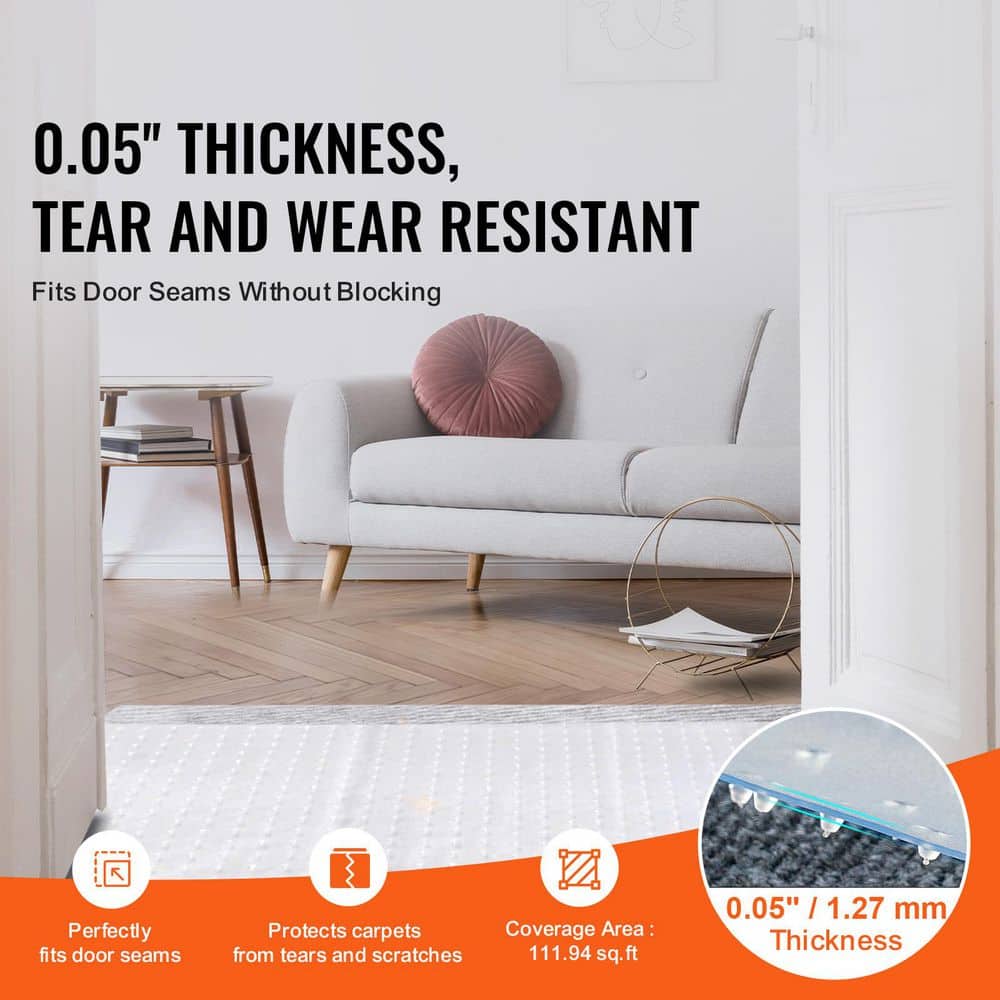 Carpet Protector for Pets, 24 in. x 6 ft. PVC Scratch-Proof Cat Carpet Protector Anti-Slip Cat Scratch Protector Mat - Hercitys