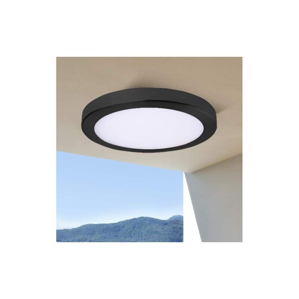 Square Slim Disk Length 10 in. Black New Construction Recessed Integrated LED Trim Kit Square Fixture 3000K Warm White - Hercitys
