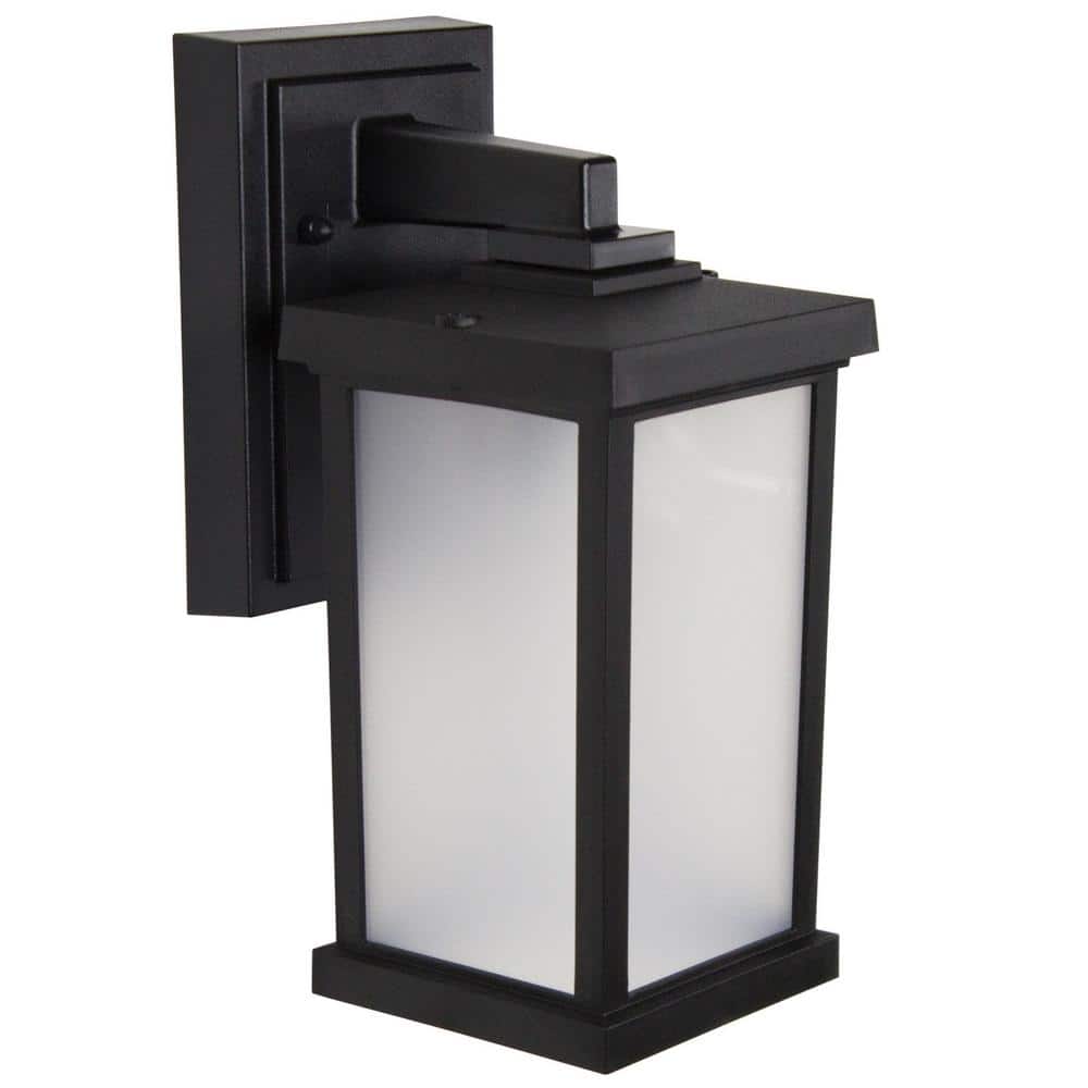 Artisan Small Square 60-Watt Equivalent 800 Lumen Black Motion Sensing Dusk-To-Dawn Flood Light No Bulb Included - Hercitys