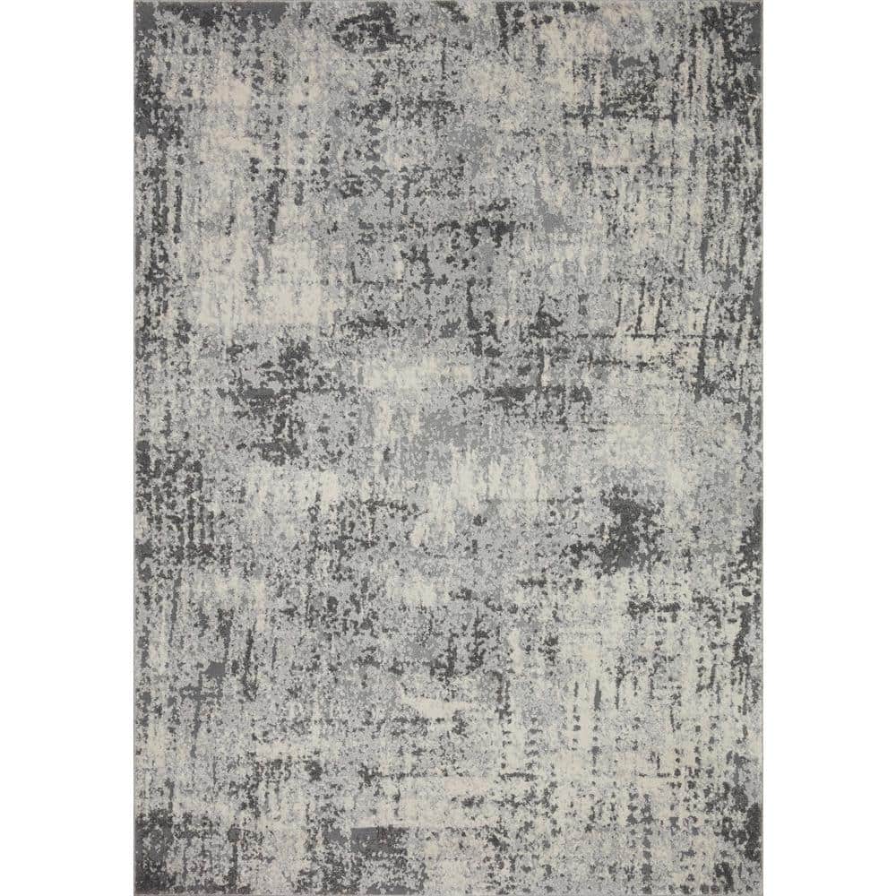 Austen Pebble/Charcoal 5 ft. 3 in. x 7 ft. 7 in. Modern Abstract Area Rug - Hercitys