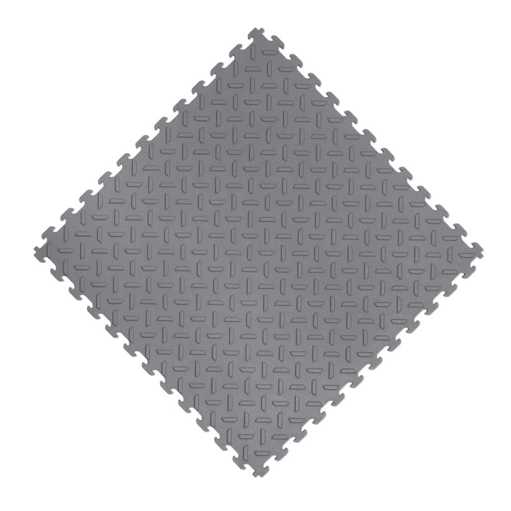 Gray 18 x 18 x 2.1 Thick PVC Exercise/Gym Flooring Tiles (6 Tiles/Case) (13.95 sq. ft.) - Hercitys