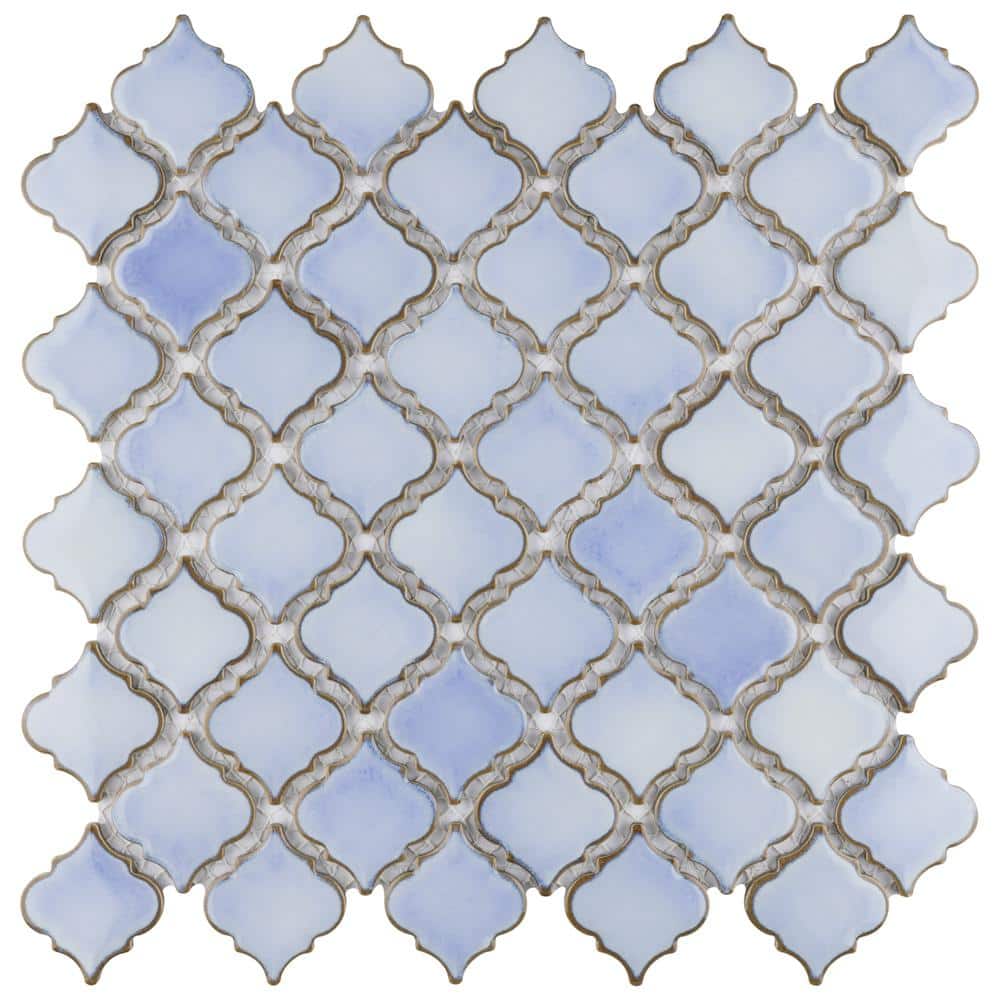 Hudson Tangier Frost Blue 12-3/8 in. x 12-1/2 in. Porcelain Mosaic Tile (11.0 sq. ft./Case) - Hercitys