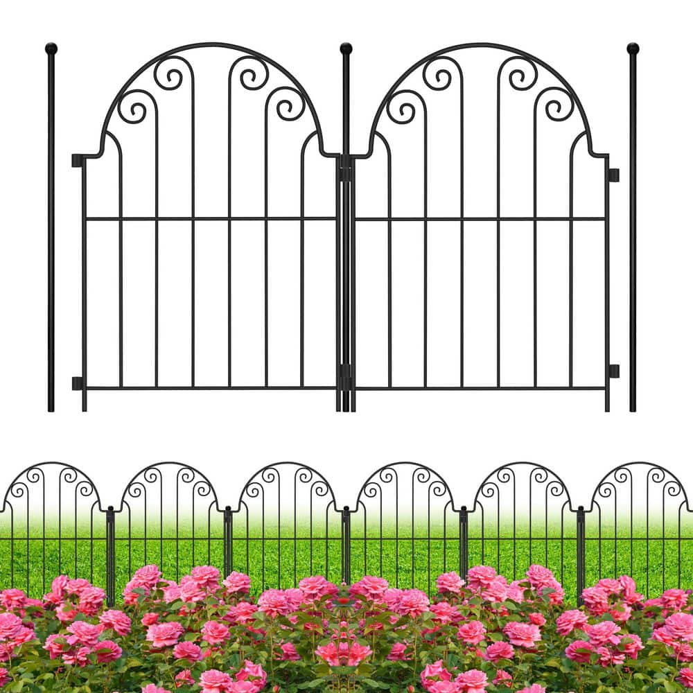Decorative Garden Fence 10 Panels No Dig Rustproof Metal Fencing 17 in. Animal Barrier Border for Dog - Hercitys