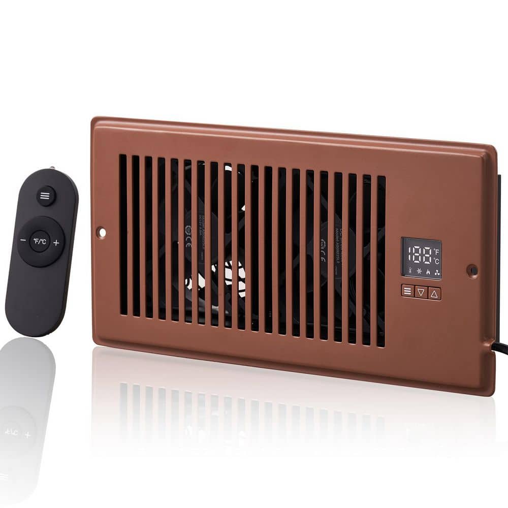 Register Booster Fan, Quiet Vent Booster Fan Fits 4 x 10 in. Register Holes, with Remote Control and Thermostat Control - Hercitys