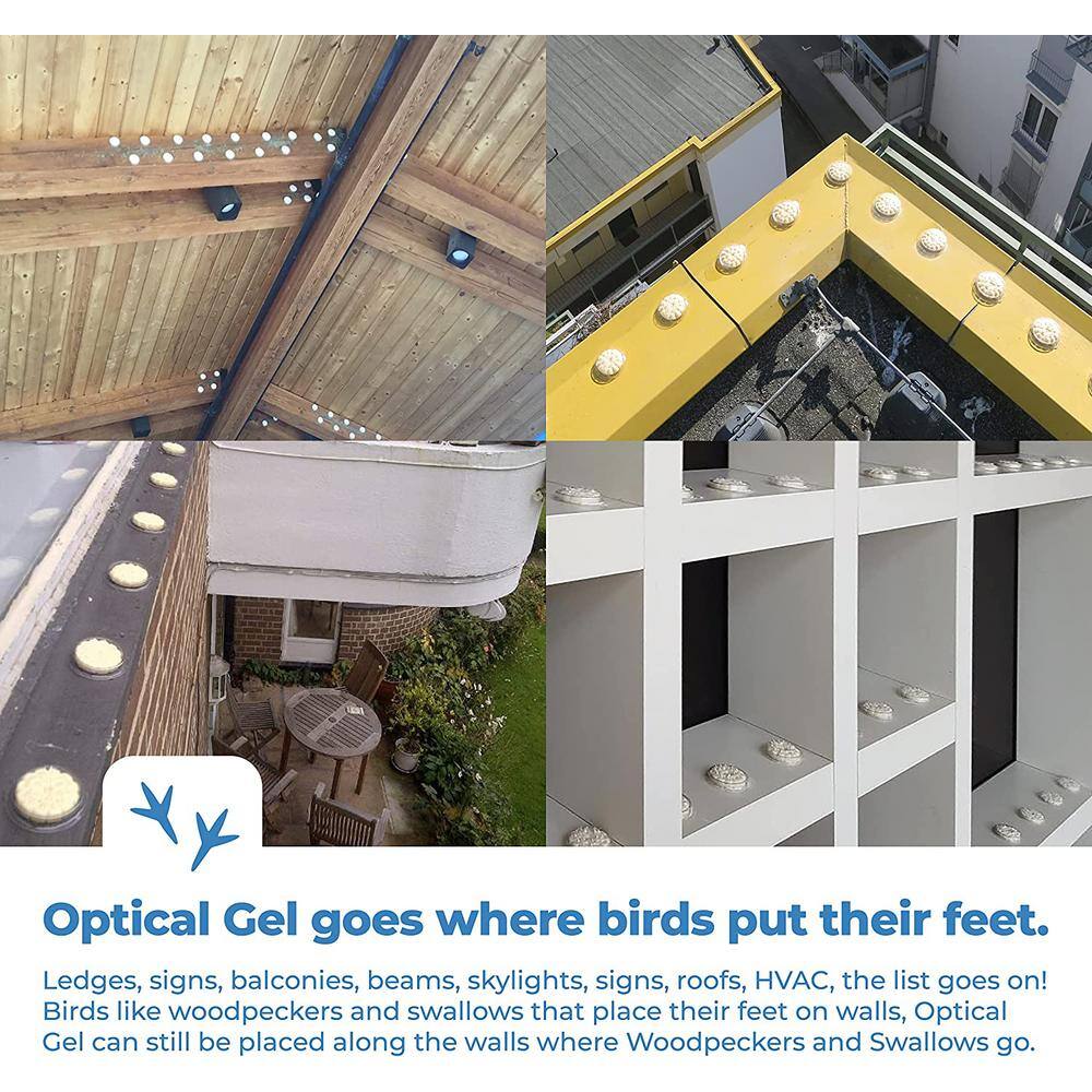 Bird Repellent Gel Plastic Cliq Bases for Pipes, Beams, etc. Indoor/Outdoor Use, Color Clear - Hercitys
