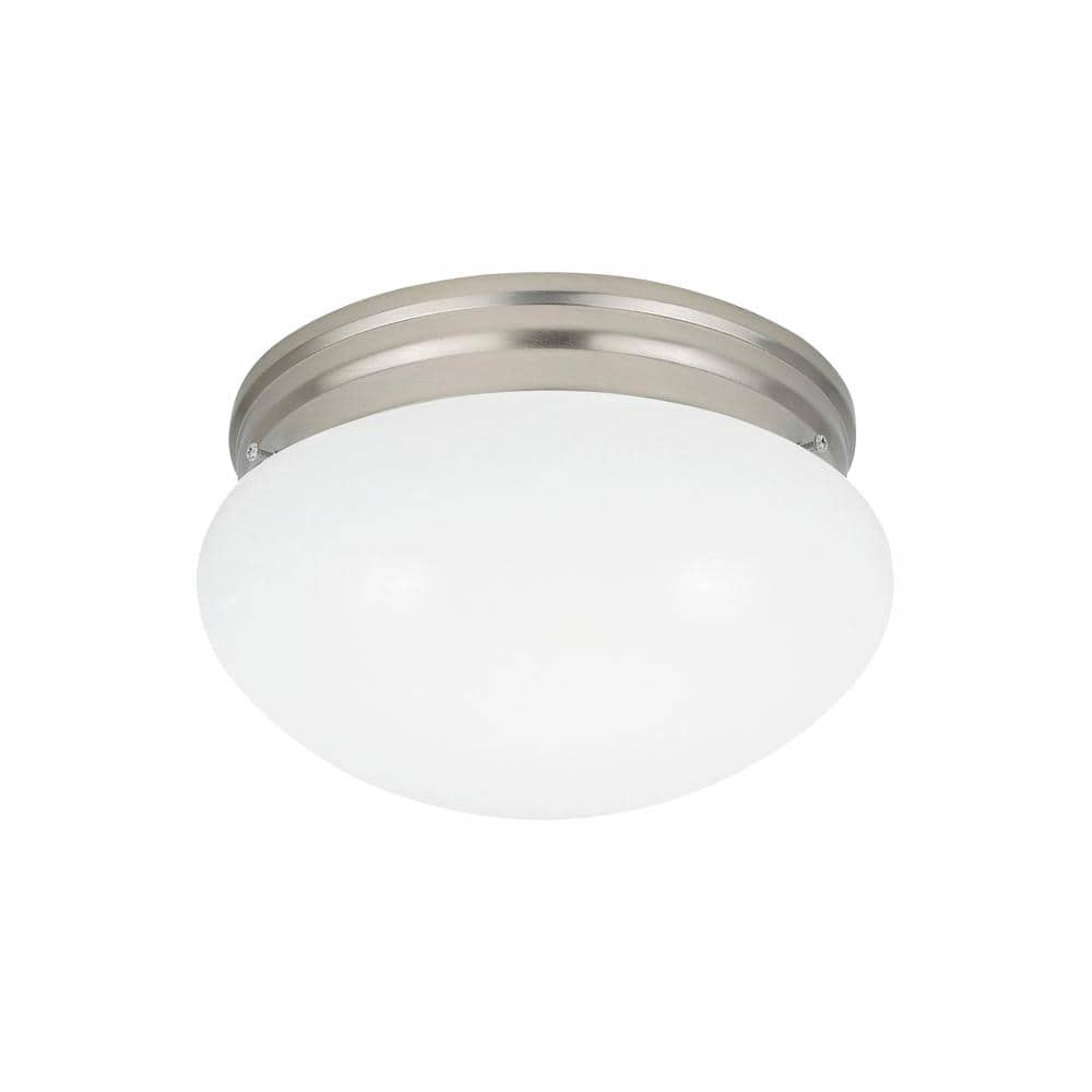 Webster 1-Light Brushed Nickel Flush Mount with LED Bulb - Hercitys