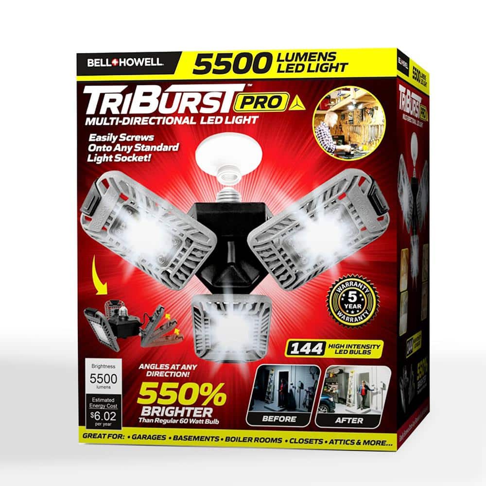 TriBurst Deluxe 10.5 in. 144 High Intensity LED 5500 Lumens Flush Mount Ceiling Light - Hercitys