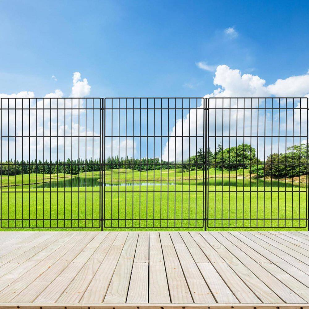 Decorative 30 in. Metal Garden Fence 6 Panels 11. 8 ft. Rustproof No Dig Animal Barrier Fencing for Yard Patio - Hercitys