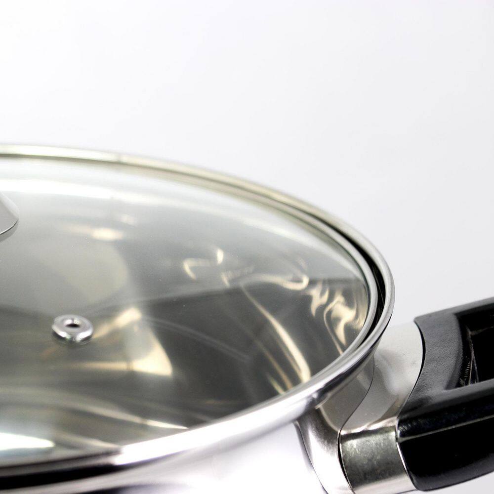 Rametto 8-Piece Stainless Steel Kitchen Cookware Set with Glass Lids - Hercitys