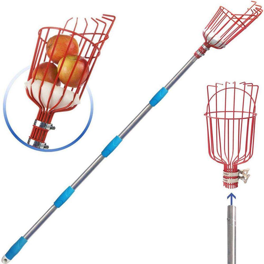 8 in. Tree Pruner Fruit Picker with Basket and Pole - Hercitys
