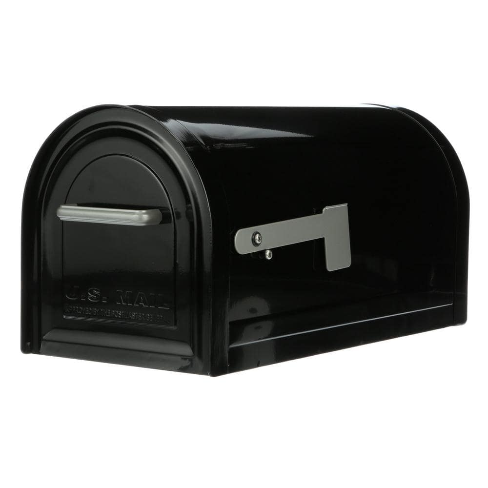 Reliant Black, Large, Steel, Locking, Post Mount Mailbox - Hercitys