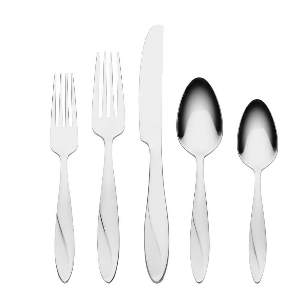 Simmer 65-Piece Silver Stainless Steel Flatware Set (Service for 12) - Hercitys