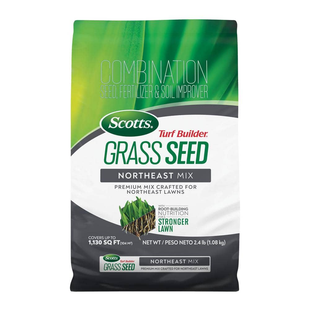 Turf Builder 2.4 lbs. Grass Seed Northeast Mix with Fertilizer and Soil Improver, Premium Mix - Hercitys