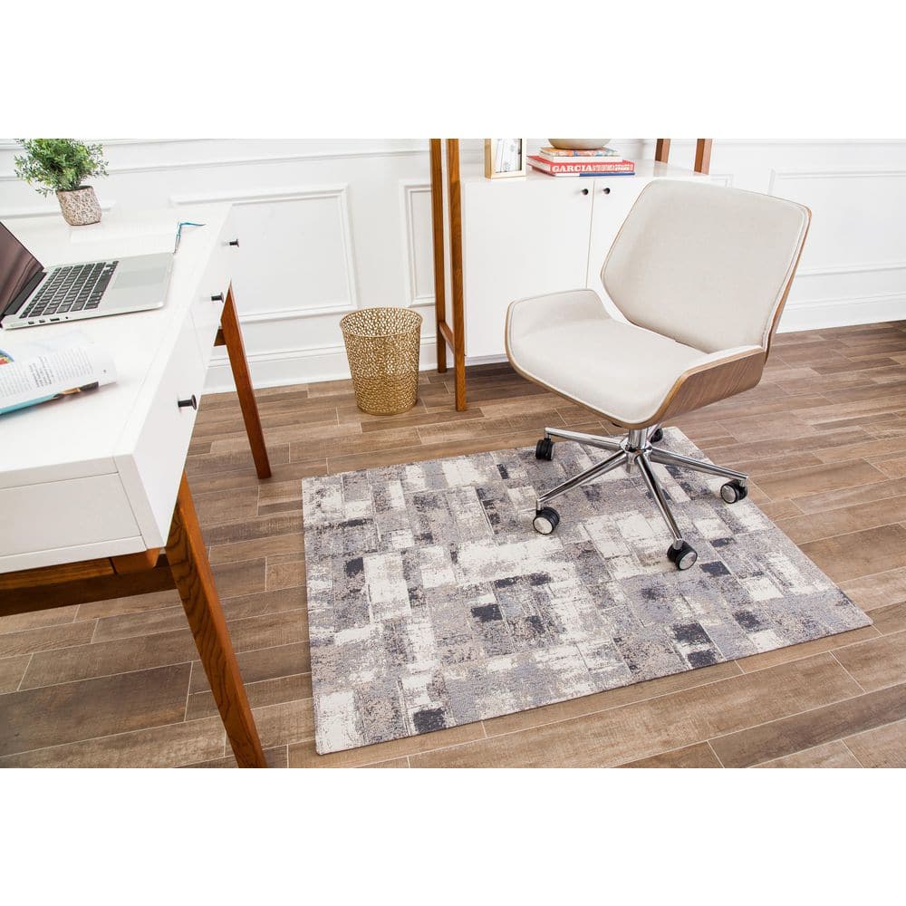 Aarhus Multi-Colored 54 in. x 40 in. Polyester Chair Mat - Hercitys