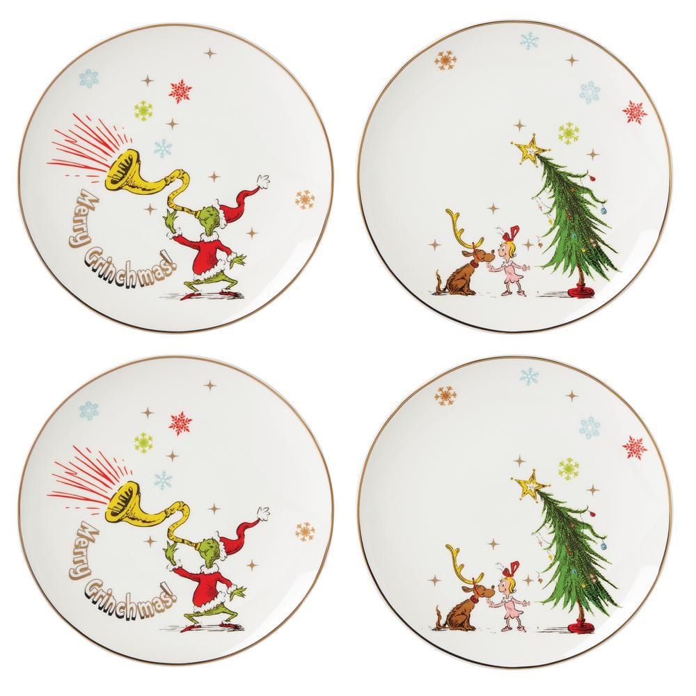Merry Grinchmas Ivory Accent Plate (Set of4) - Hercitys