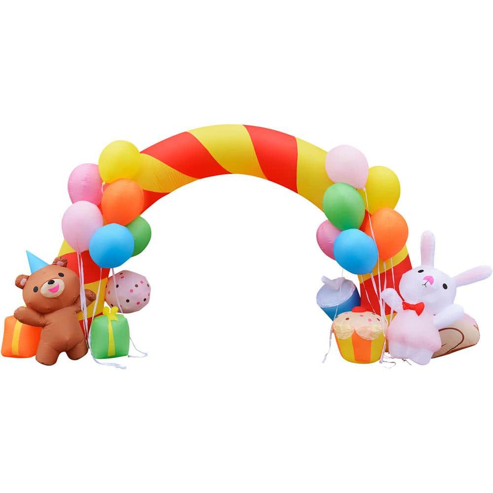 8 ft. Bear and Bunny Walkway Arch Outdoor Inflatable for Birthday Parties - Hercitys