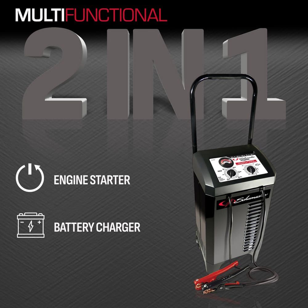 Automotive 6 Volt and 12 Volt 200 Amp Manual Wheeled Battery Charger and Engine Starter with 135-Minute Timer - Hercitys