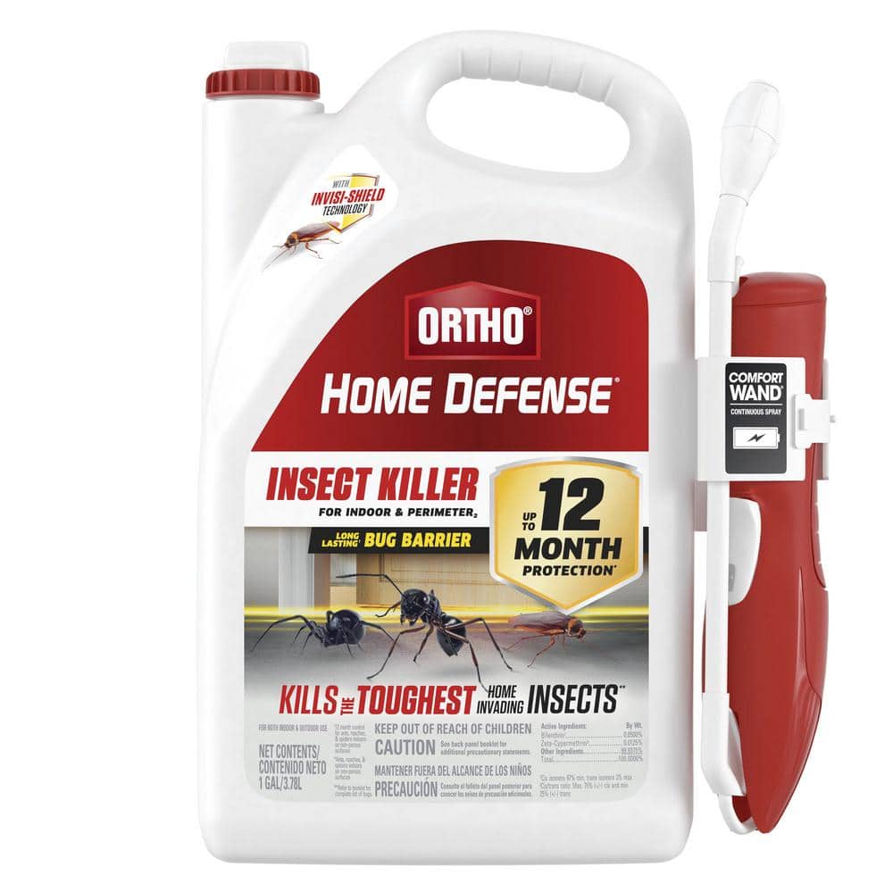 Home Defense Insect Killer for Indoor and Perimeter 2 with Comfort Wand, 1 Gal., Controls Ants, Roaches, and Spiders - Hercitys