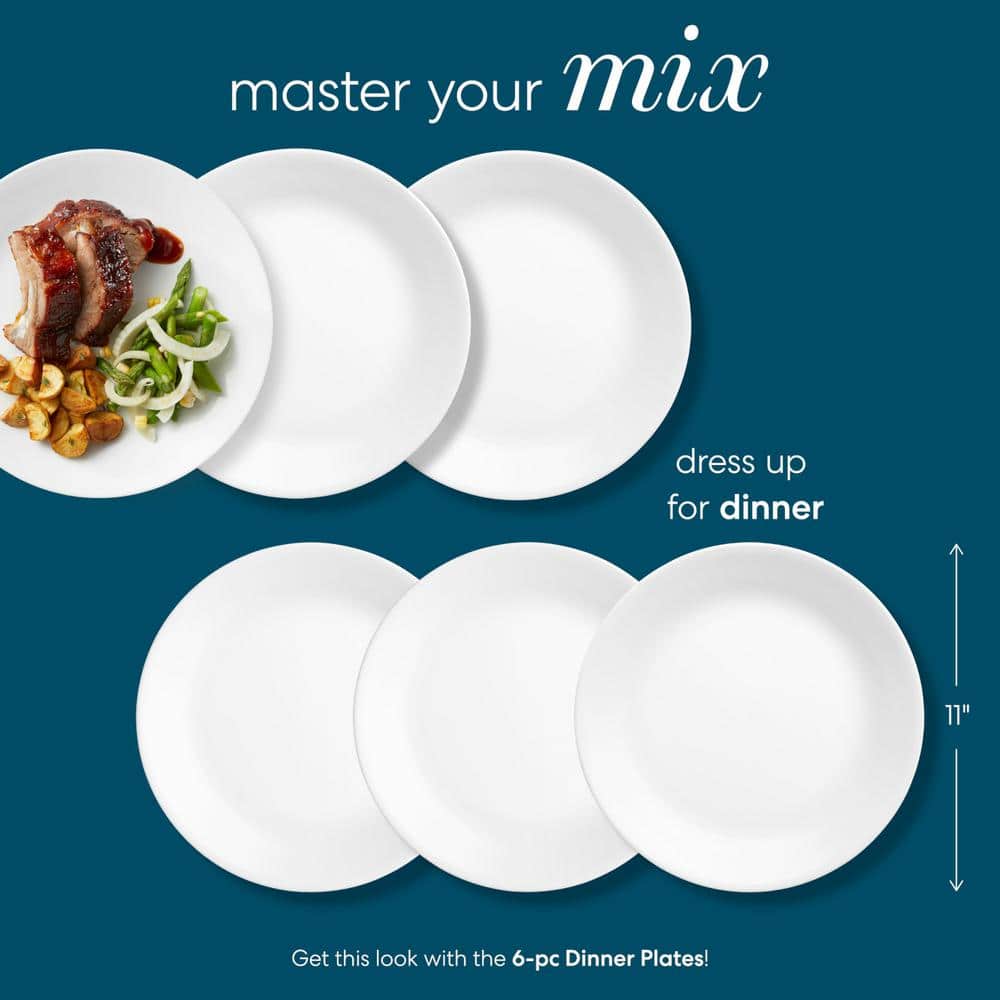 Winter Frost White 10.25 in. Dinner Plates (6-Pack) - Hercitys