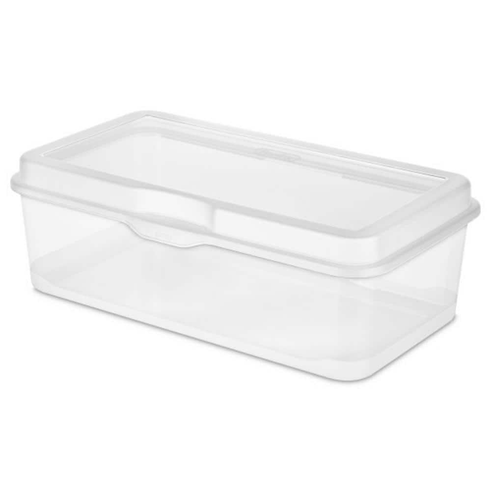 Plastic 2 Gal. FlipTop Latching Storage Box Container in Clear (6-Pack) - Hercitys